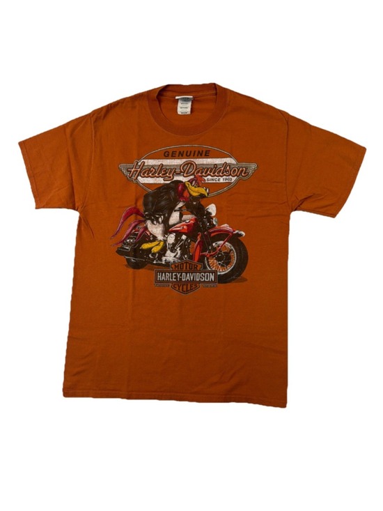 Harley-Davidson Other - Y2K Harley Davidson American Eagle shirt Corinth TX Sz M Foghorn Leghorn Orange